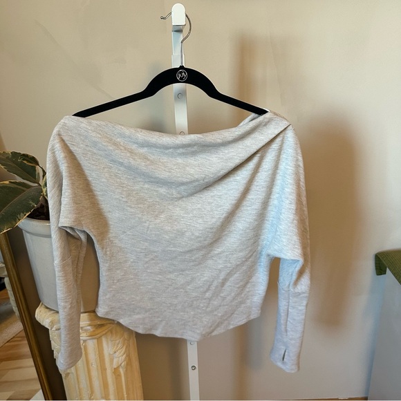 Free People Fuji Thermal One Shoulder Top in Light Grey - Picture 6 of 7